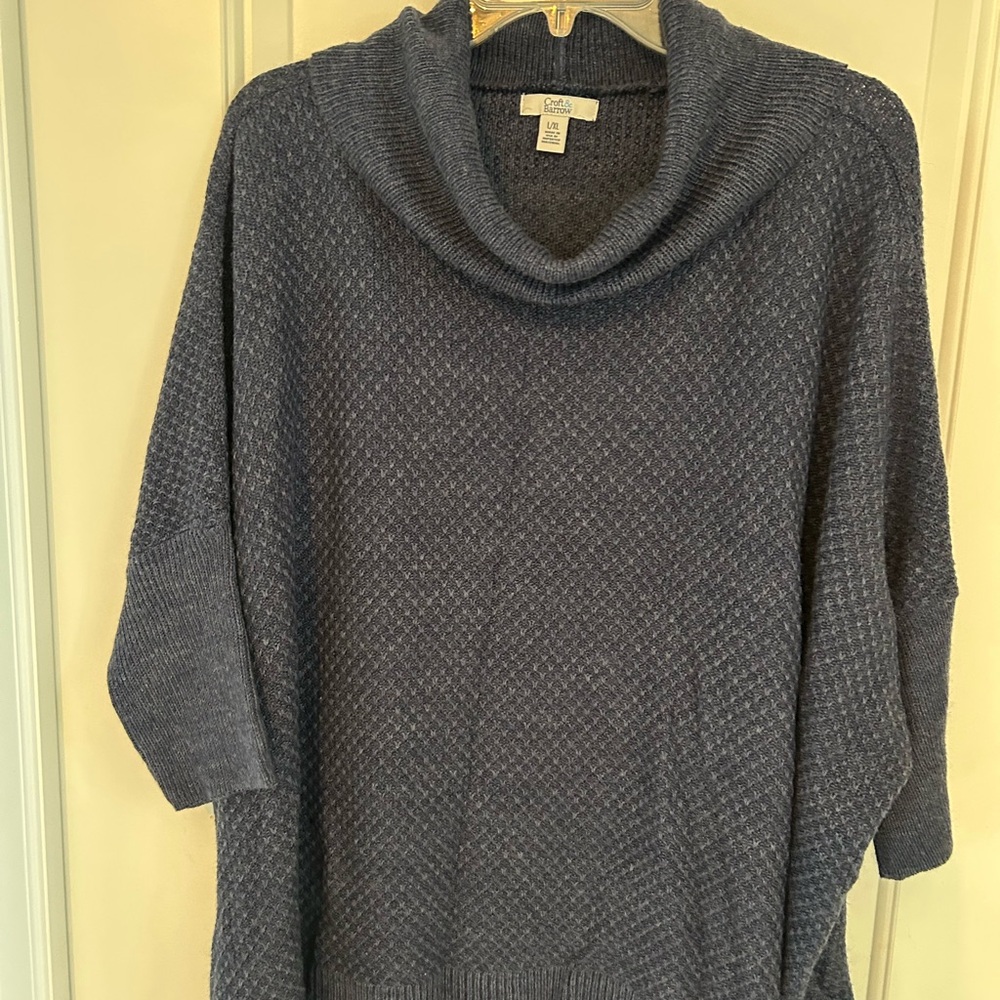 croft & barrow Women's Cowl Neck Sweater in Slate Blue